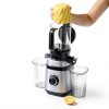 Juicer Machines, Cold Press Juicer with Wide Feed Chute, Slow Masticating Juicers for Whole Vegetables & Fruits, High Juice Yield, Easy to Clean, Large Auger, Light Silver-2