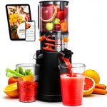 Slow Cold Press Juicer Machine: Electric Masticating Juicer Extractor Easy Clean - Whole Fruit Vegetable Juice Maker - Cold Pressed Slow Blender Juicer with Wide Large Chute Mouth-0