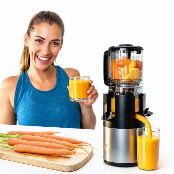 Cold Press Juicer, Juicer Machines 5.3"Wide Feed Chute for Whole Fruits & Vegetables, Electric Juicer of Pulp Separation with 99% High Juice Yield, Preserves Nutrients, Easy to Clean, BPA Free-2