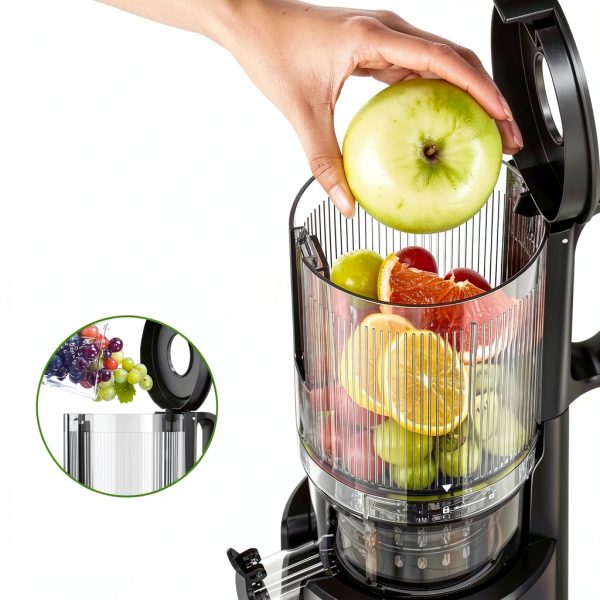 Slow Cold Press Juicer Machine: Electric Masticating Juicer Extractor Easy Clean - Whole Fruit Vegetable Juice Maker - Cold Pressed Slow Blender Juicer with Wide Large Chute Mouth-1