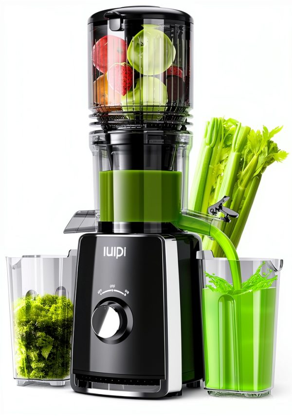Cold Press Juicer IUIPI 5.3in XL Feed Chute 2L Capacity Black MP-802L-0