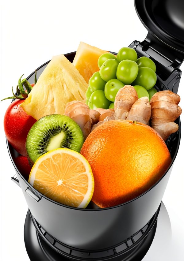 Ganiza Cold Press Juicer, 4.3" Compact Space-Saving Design Juicer Machine with 3 Replaceable Filters, One-Touch & Ultra-Quiet Operation, BPA-Free Easy to Clean, Silver-3