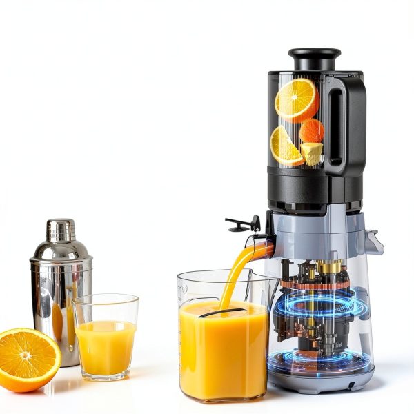 Juicer SMALLHOO 5.3" Wide Feed Cold Press Masticating – Silver-3