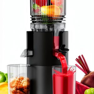 Cold Press Juicer, Juicer Machines 5.3"Wide Feed Chute for Whole Fruits & Vegetables, Electric Juicer of Pulp Separation with 99% High Juice Yield, Preserves Nutrients, Easy to Clean, BPA Free-0