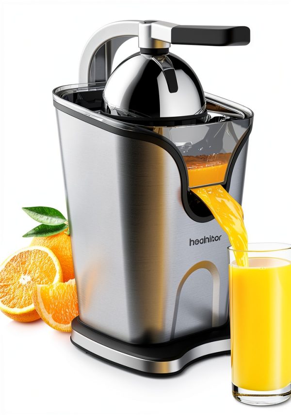 Healnitor 150W Electric Citrus Juicer Squeezer with 2 Cones, Stainless Steel Quiet Orange Juice Extractor Machines for Lime Grapefruit Lemon, Detachable Design-7