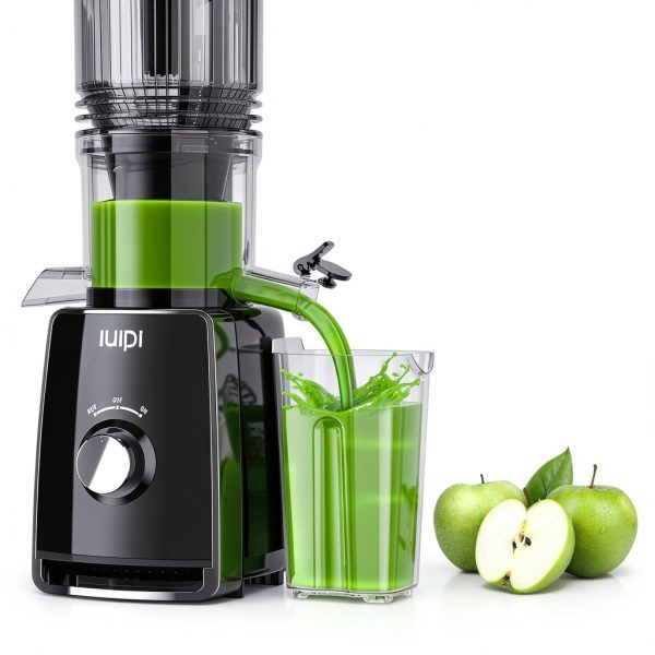 Cold Press Juicer IUIPI 5.3in XL Feed Chute 2L Capacity Black MP-802L-2