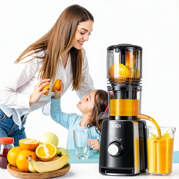Cold Press Juicer IUIPI 5.3in XL Feed Chute 2L Capacity Black MP-802L-6