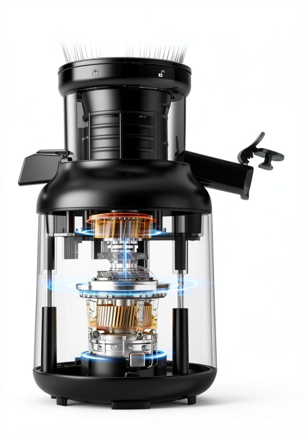 Ganiza Cold Press Juicer, 4.3" Compact Space-Saving Design Juicer Machine with 3 Replaceable Filters, One-Touch & Ultra-Quiet Operation, BPA-Free Easy to Clean, Silver-5