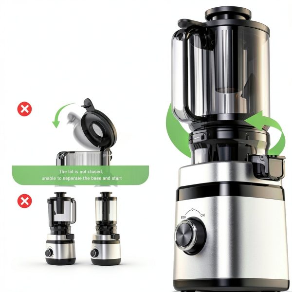 Juicer Machines, Cold Press Juicer with Wide Feed Chute, Slow Masticating Juicers for Whole Vegetables & Fruits, High Juice Yield, Easy to Clean, Large Auger, Light Silver-5