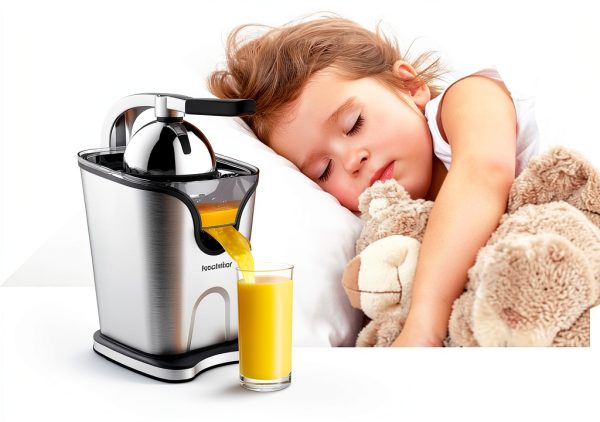 Healnitor 150W Electric Citrus Juicer Squeezer with 2 Cones, Stainless Steel Quiet Orange Juice Extractor Machines for Lime Grapefruit Lemon, Detachable Design-3
