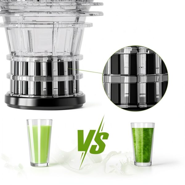 Cold Press Juicer IUIPI 5.3in XL Feed Chute 2L Capacity Black MP-802L-3
