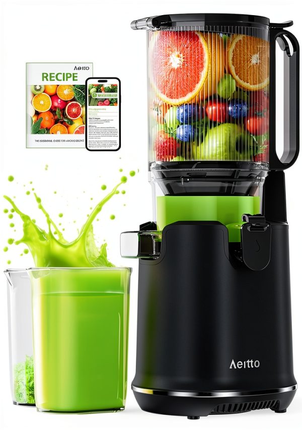 Cold Press Juicer Aeitto Max5 5.8 inch Matte Black Single Auger-0