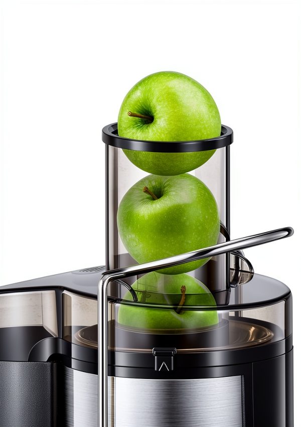 Qcen Juicer Machine, 800W Centrifugal Juicer Extractor with Wide Mouth 3” Feed Chute for Fruit Vegetable, Easy to Clean, Stainless Steel, BPA-free (Black)-1