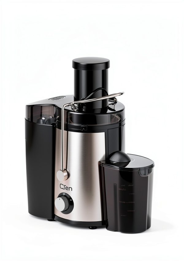Qcen Juicer Machine, 800W Centrifugal Juicer Extractor with Wide Mouth 3” Feed Chute for Fruit Vegetable, Easy to Clean, Stainless Steel, BPA-free (Black)-4