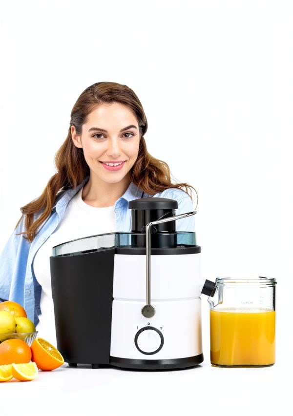 GDOR 800W Juicer Machine, 3” Wide Feed Chute, Dual-Speed Centrifugal Juicer for Fruits & Vegetables, Anti-Drip Function, BPA-Free, Easy to Clean with Brush, White-6