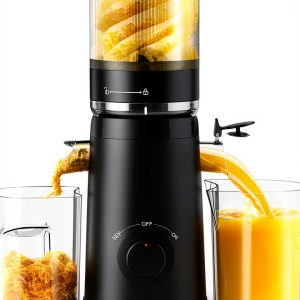 Juicer Machines TUUMIIST Cold Press Single Auger 5.3" Chute Black-0