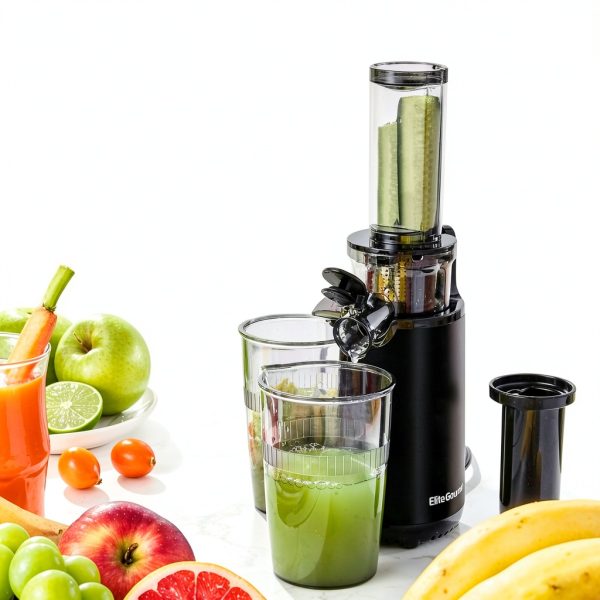 Elite Gourmet EJX600 Compact Masticating Slow Juicer Grey 16oz-1