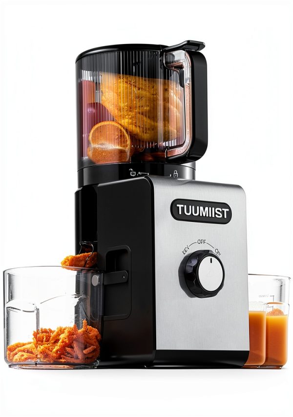 Cold Press Juicer TUUMIIST TM-780SJ 6.5in Large Feed Chute Jet Black-0