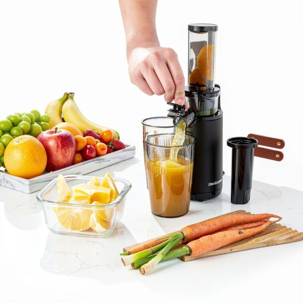 Elite Gourmet EJX600 Compact Masticating Slow Juicer Grey 16oz-2